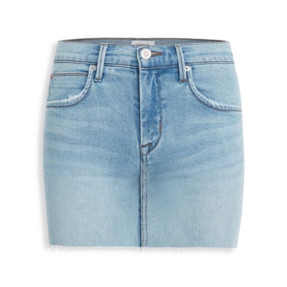 Hudson Vivid Fray Hem Denim Mini Skirt Prophecy Size 26 NWT - Picture 2 of 4